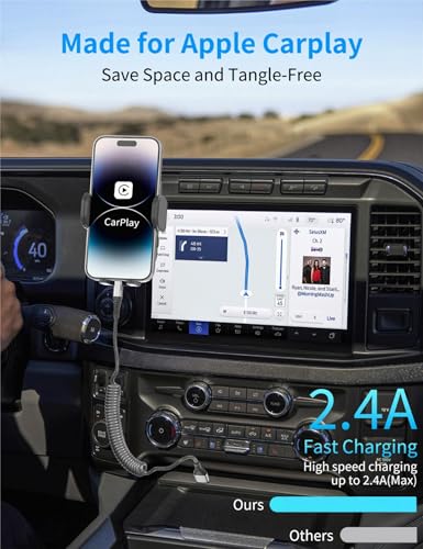 Coiled USB to Lightning Cable 3FT for Car