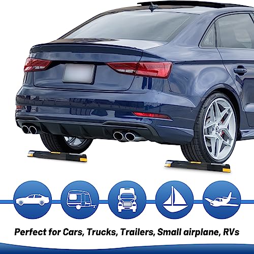 New Upgrades) 24" 2 Pcs Heavy Duty Parking Aid for Garage Walls, Parking Gadgets Protects Car, Parking Stopper Easy to Install 2 Packs, 24" L x 3.7" W x 1.8" H