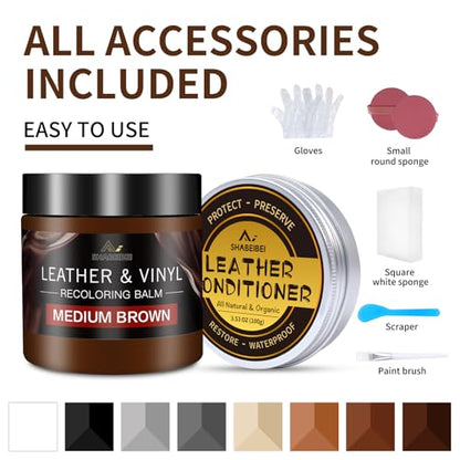 Leather Recoloring Balm with 100ml Mink Oil