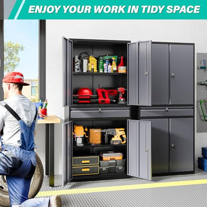 Metal Storage Cabinet with Doors and Shelves