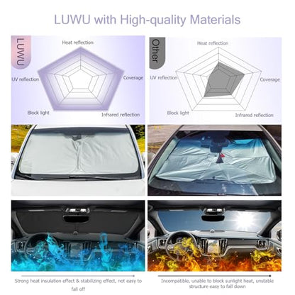 for 2019 2025 S60 V60 Windshield Sun Shade 2025 S60 V60 Windshield Sunshades Car Sun Visor Block UV Ray Front Window Sunshade