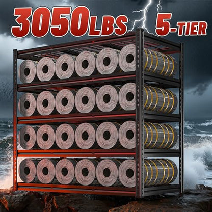 5 Tier Heavy Duty Storage Shelves for Garage Basement Warehouse