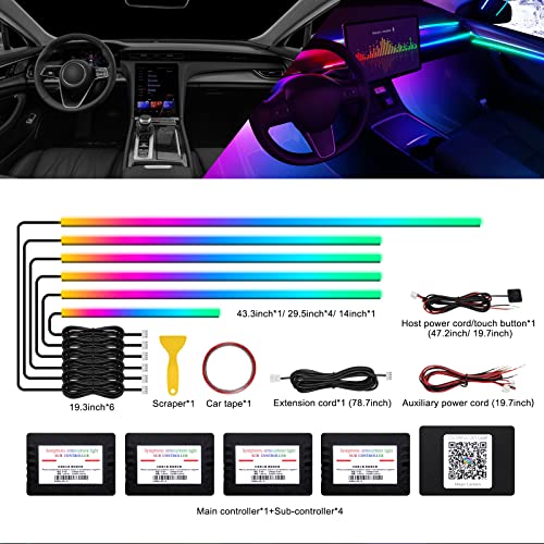 Acrylic Interior Car LED Strip Light with Wireless APP