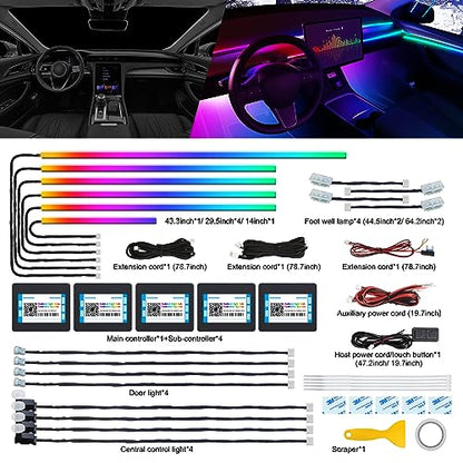 Dreamcolor Acrylic Interior Car LED Strip Light with Wireless APP