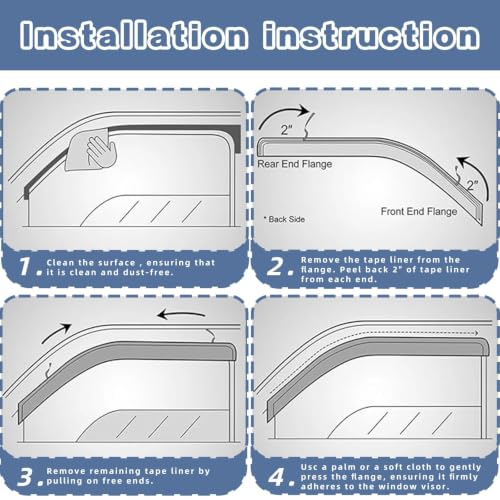 Window Visors Rain Guards Fits 2021 (4 Count)