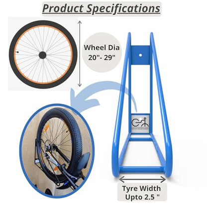 No Lift Vertical Bike Hanger Simple & Secure Space Saving Bike Wall Mount for Garage & Commercial Use Bicycle Holder for Mountain and Road Bikes (2 Count)