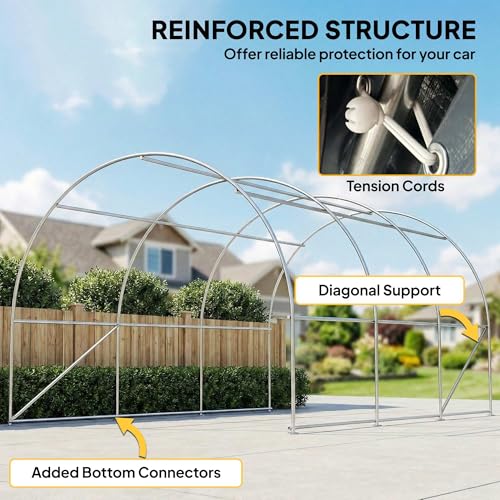 10' x 16' Carport Heavy Duty Portable Garage Storage Tent Beige