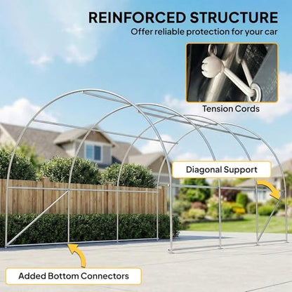 10' x 16' Carport Heavy Duty Portable Garage Storage Tent Beige