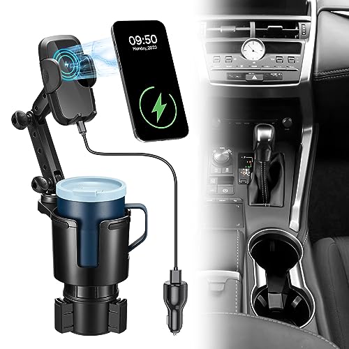 Cup Holder Phone Charger 15W Fast Charging Auto Clamping Holder