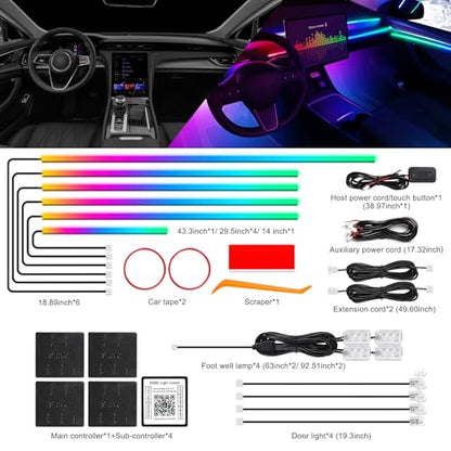 Dreamcolor Acrylic Interior Car LED Strip Light with Wireless APP