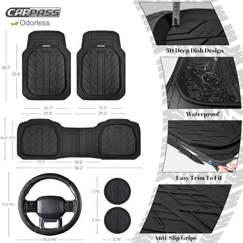 Rubber Leather Steering Wheel Cover Large (4 Count)