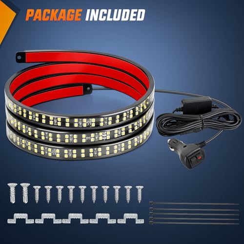 48 Inch 288 LED Tailgate Strobe Light Strip White