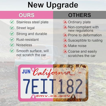 4 Holes Stainless Steel License Plate Frames