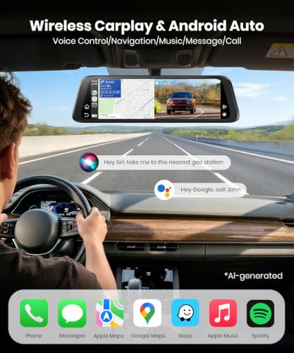 Dual 2K OEM Rear View Mirror Camera with Carplay
