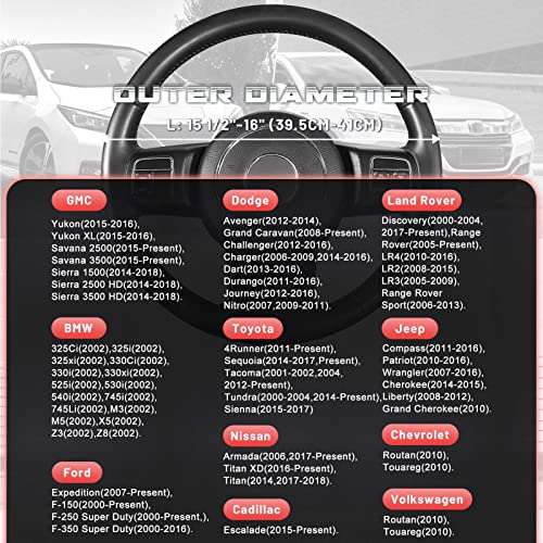 Car Steering Wheel Cover for F150 Tundra Range Rover 15.5"