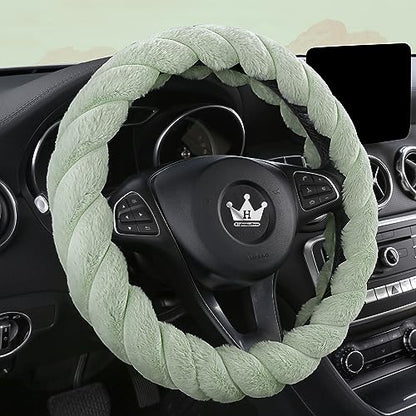 Luxury Fluffy Winter Car Steering Wheel Cover for Women Soft Warm Cute Auto Accessories for Jeep