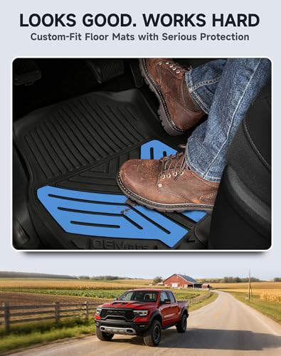 Premium Color TPE Floor Mats for Ram 1500 Crew Cab 2019