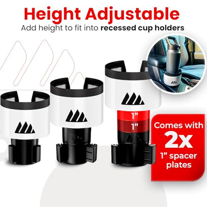 Ultimate Car Cup Holder Expander with Adjustable Base