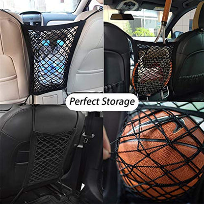 Pet Barrier Dog Car Net Barrier with Auto Safety Mesh Organizer Baby Stretchable Storage Bag Universal for Cars