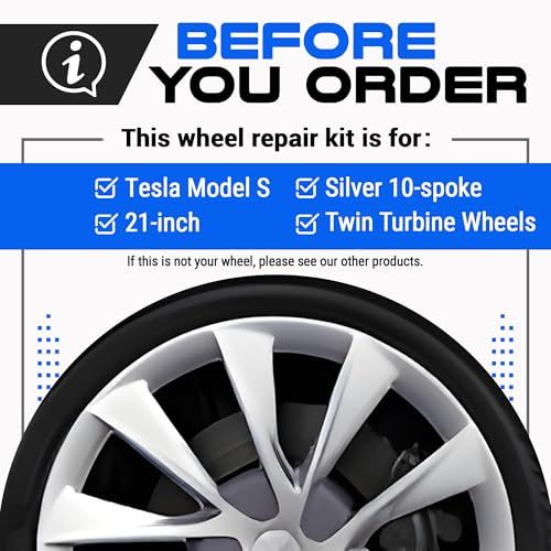 Premium Tesla Wheel Curb Rash Repair Kit for Model S 21
