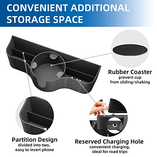3-in-1 Car Headrest Organizer with 3.7" Cup Holder & Hooks-2PC (2 Count)