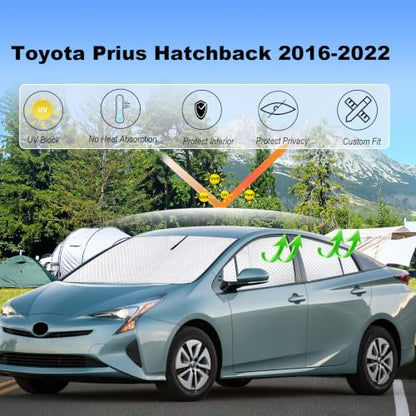 6pcs Sun Shades for Toyota Prius Hatchback 2016