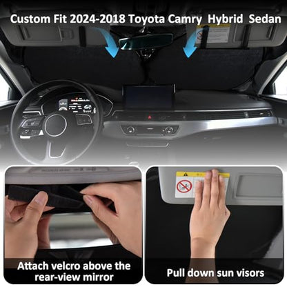 Windshield Sun Shades Custom Fit for Toyota Camry 2007