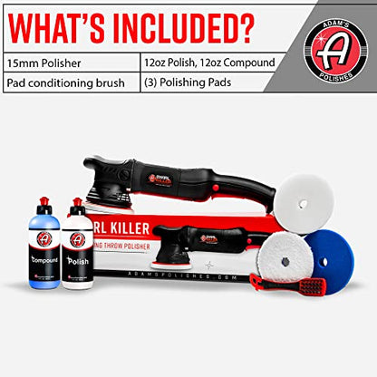 Swirl Killer 15mm Polisher Kit 7 Item Buffer Polisher Dual Action Machine