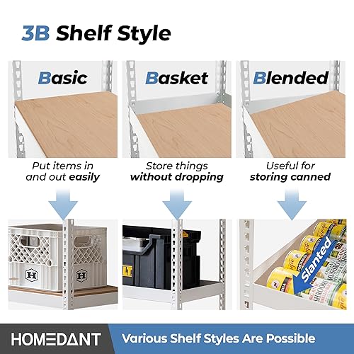 White 28" W 5 Tier Storage Shelves Garage Shelving Unit Metal