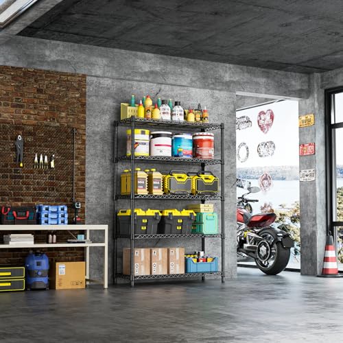 1750 LBS Garage Shelving Wide Storage Shelves Metal Shelves Heavy Duty Adjustable Utility Shelf Rack