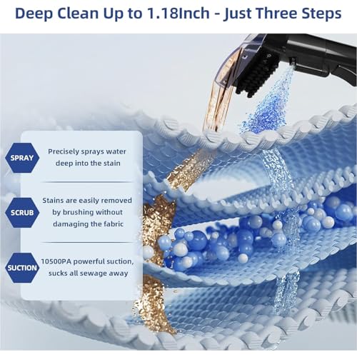 400W 18Kpa Carpet Cleaner Machine with 1 Bottle Cleaning Solutions