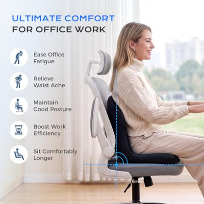 Car Seat Cushion and Lumbar Support Pillow One Piece