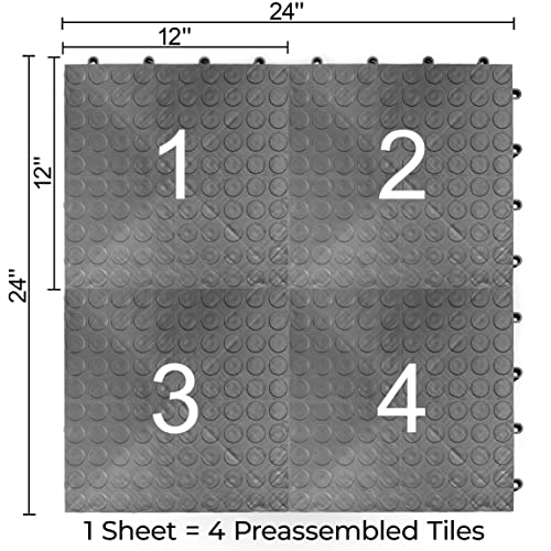 SnapLock GarageDeck 12"x12" Interlocking Garage Floor Tiles (24 Sq Ft)
