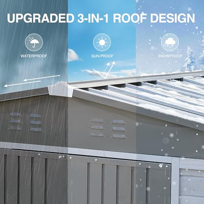 4x6 FT Outdoor Storage Shed with Windows
