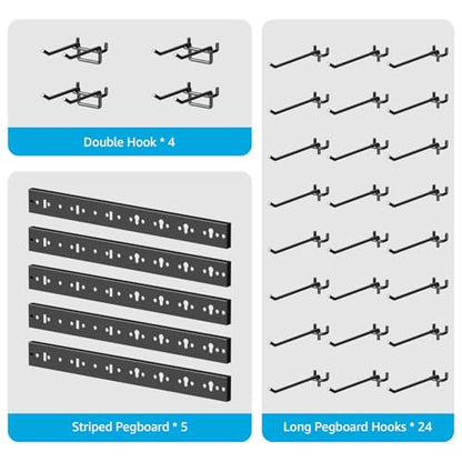 5 Modular Pegboard Strip Storage (4.68 Count)