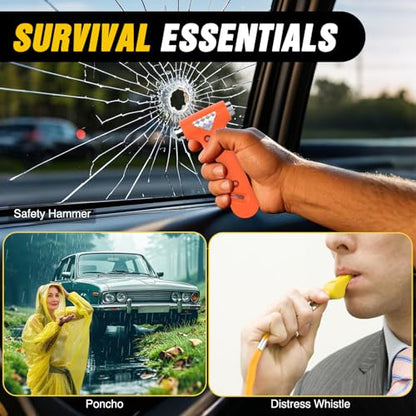 Car Roadside Emergency Kit with Jumper Cables Air Compressor
