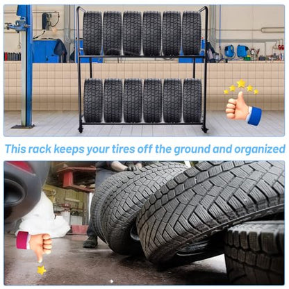 Rolling Tire Rack For Garage