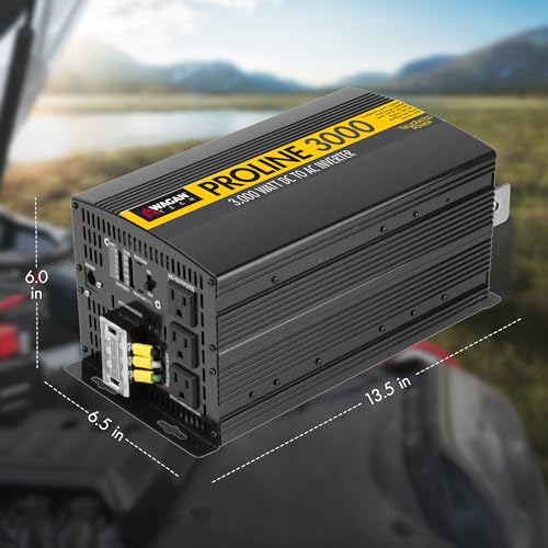 EL3748 12V 10000 Watt Power Inverter with Remote Control 20000 Watt Surge Peak Proline 12 Volt Power Converter for Home RV Camping Van Life Off Grid