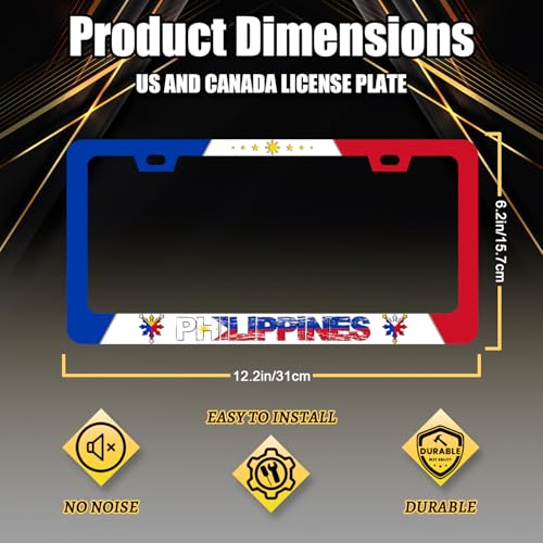 Philippine Flag License Plate Frame Philippines License Holder with 2 Holes