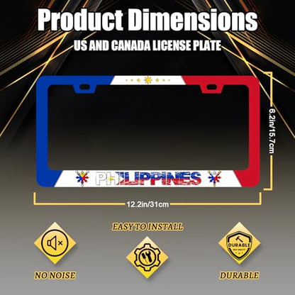 Philippine Flag License Plate Frame Philippines License Holder with 2 Holes