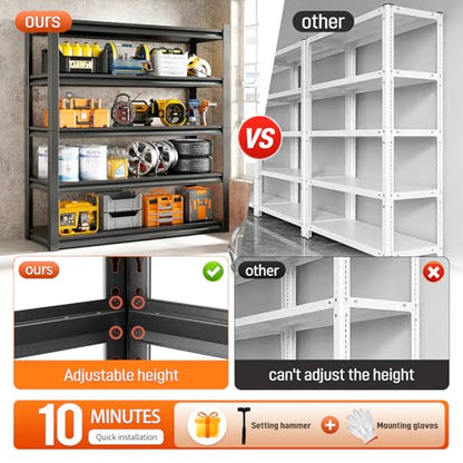 48" W x 24" D x 72" H Garage Shelving Unit