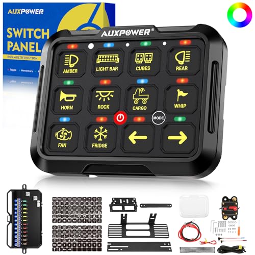 RGB 12 Gang Switch Panel A212 Toggle Momentary Pulsed RGB Dimmable