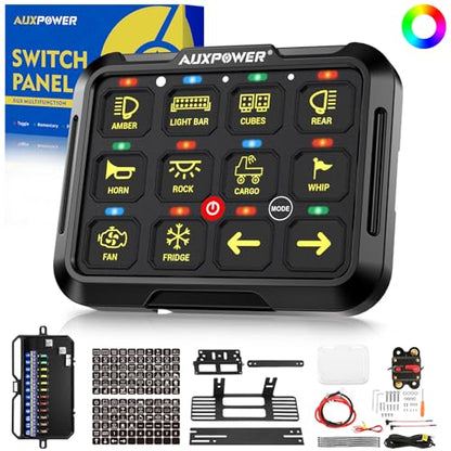 RGB 12 Gang Switch Panel A212 Toggle Momentary Pulsed RGB Dimmable