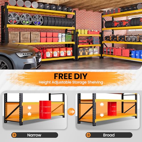 79” Wide Heavy Duty Metal Garage Shelving