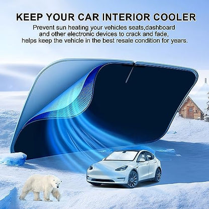 Windshield Sun Shade for Toyota Land Cruiser Prado 250 2024 2025 Front Window Sun Shade Foldable Sun Shield Sun Visor Cover Block Heat and Sun Protection
