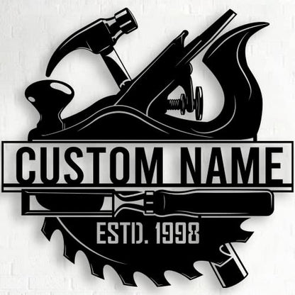 Personalized Dad's Garage Metal Sign