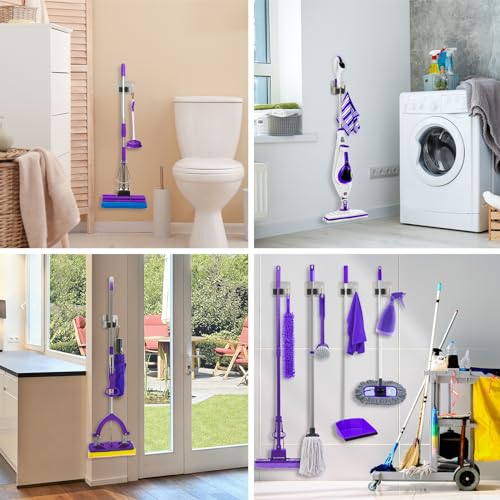 Broom Holder Wall Mount Rack (4 Count)
