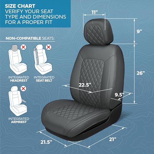 Curated Ashen Leather Seat Covers for Cars & SUVs