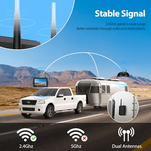 3 Camera Wireless RV Backup Camera System with 7 (4 Count)