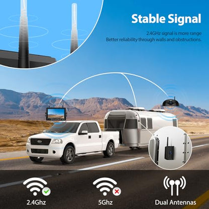 3 Camera Wireless RV Backup Camera System with 7 (4 Count)